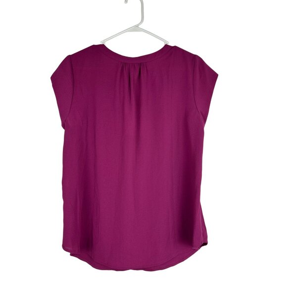 41 Hawthorn Morey Split Neck Short Sleeve Blouse Pink Large NWT - Picture 2 of 11